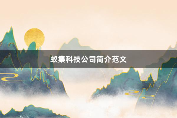 蚁集科技公司简介范文