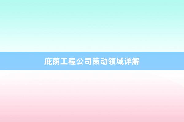 庇荫工程公司策动领域详解